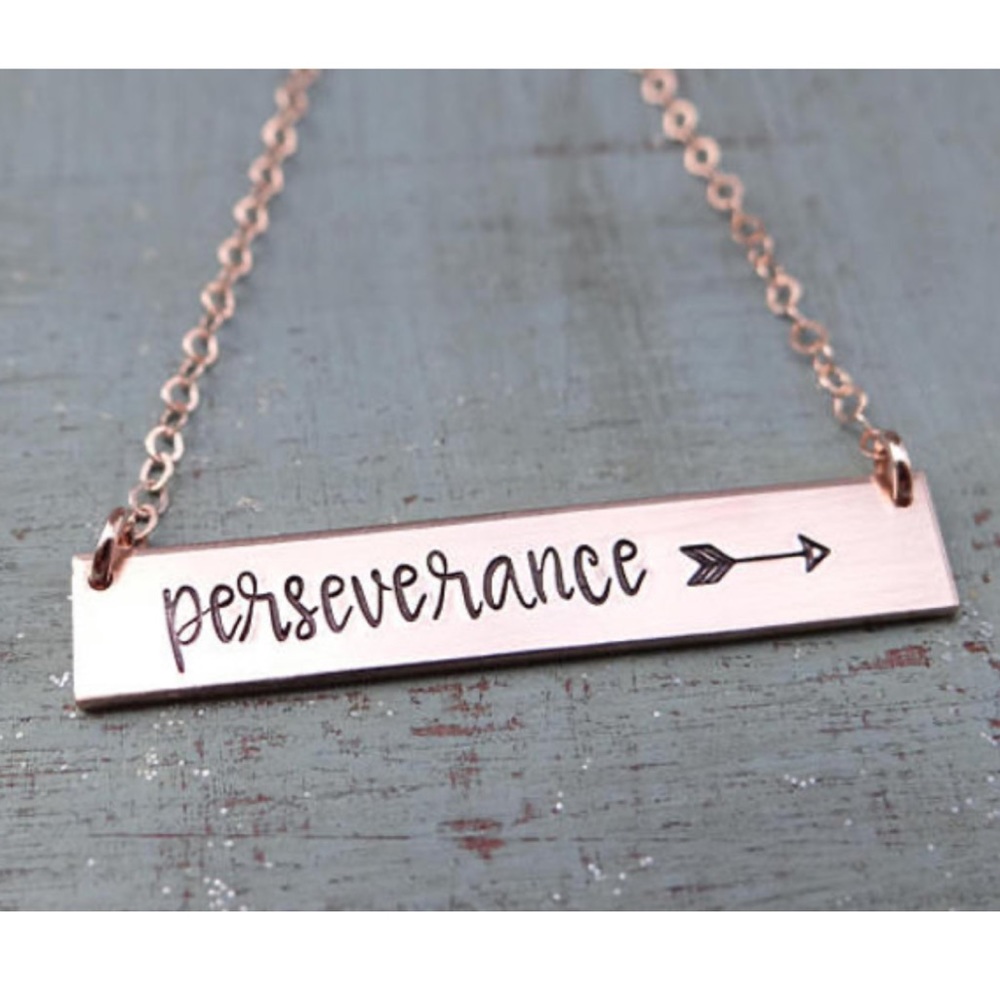 “Perseverance” Rose Gold Filled Charm Necklace